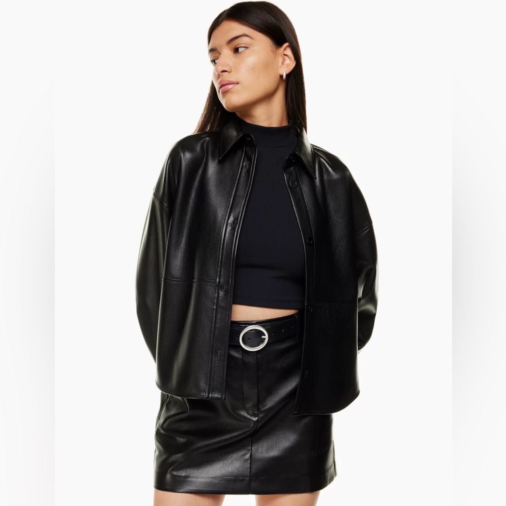 Babaton Pelli Hip Shirt Jacket (Vegan Leather)